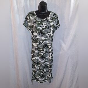 No Boundaries Green Camouflage Dress